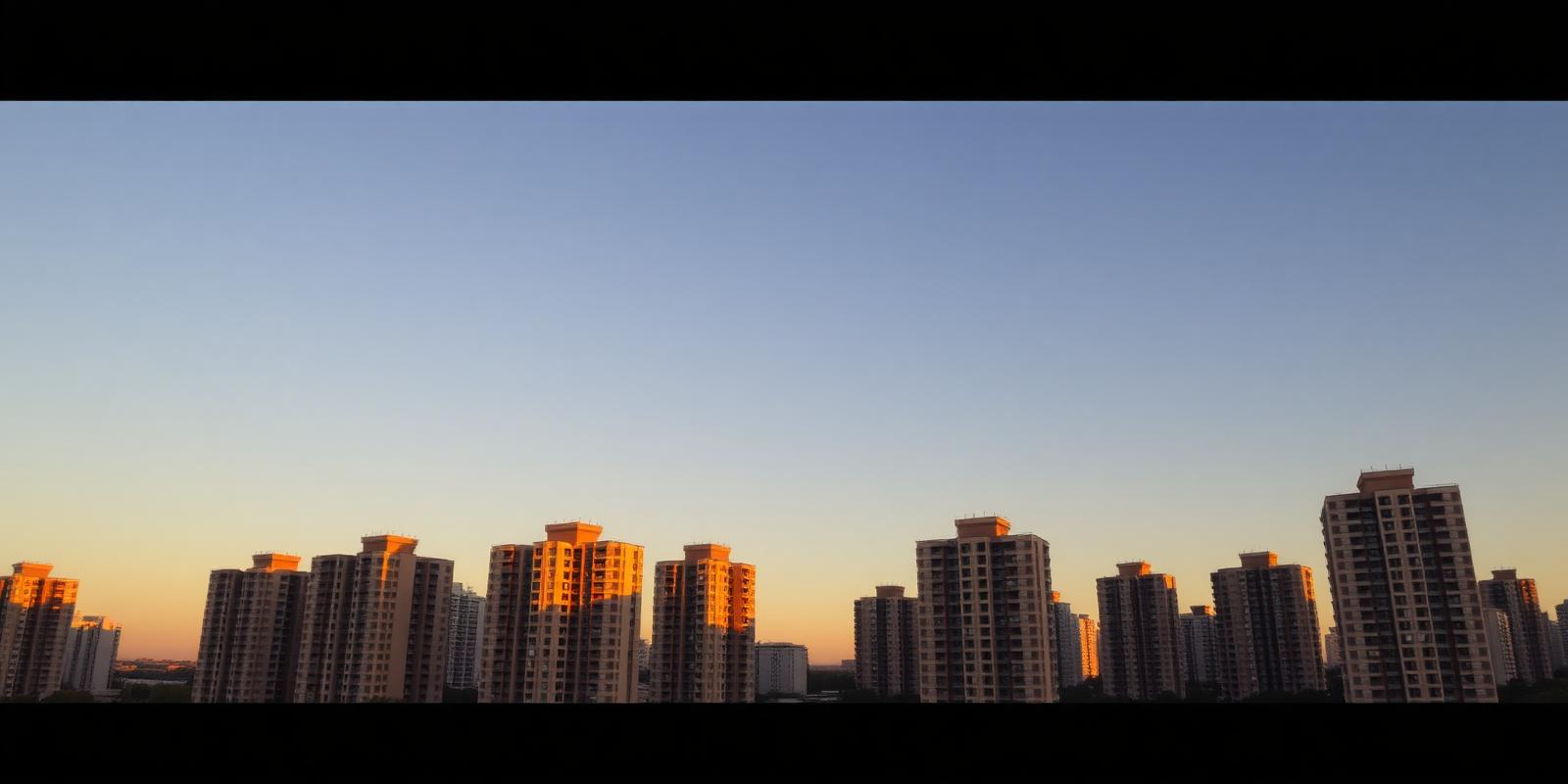 Residential towers at golden hour